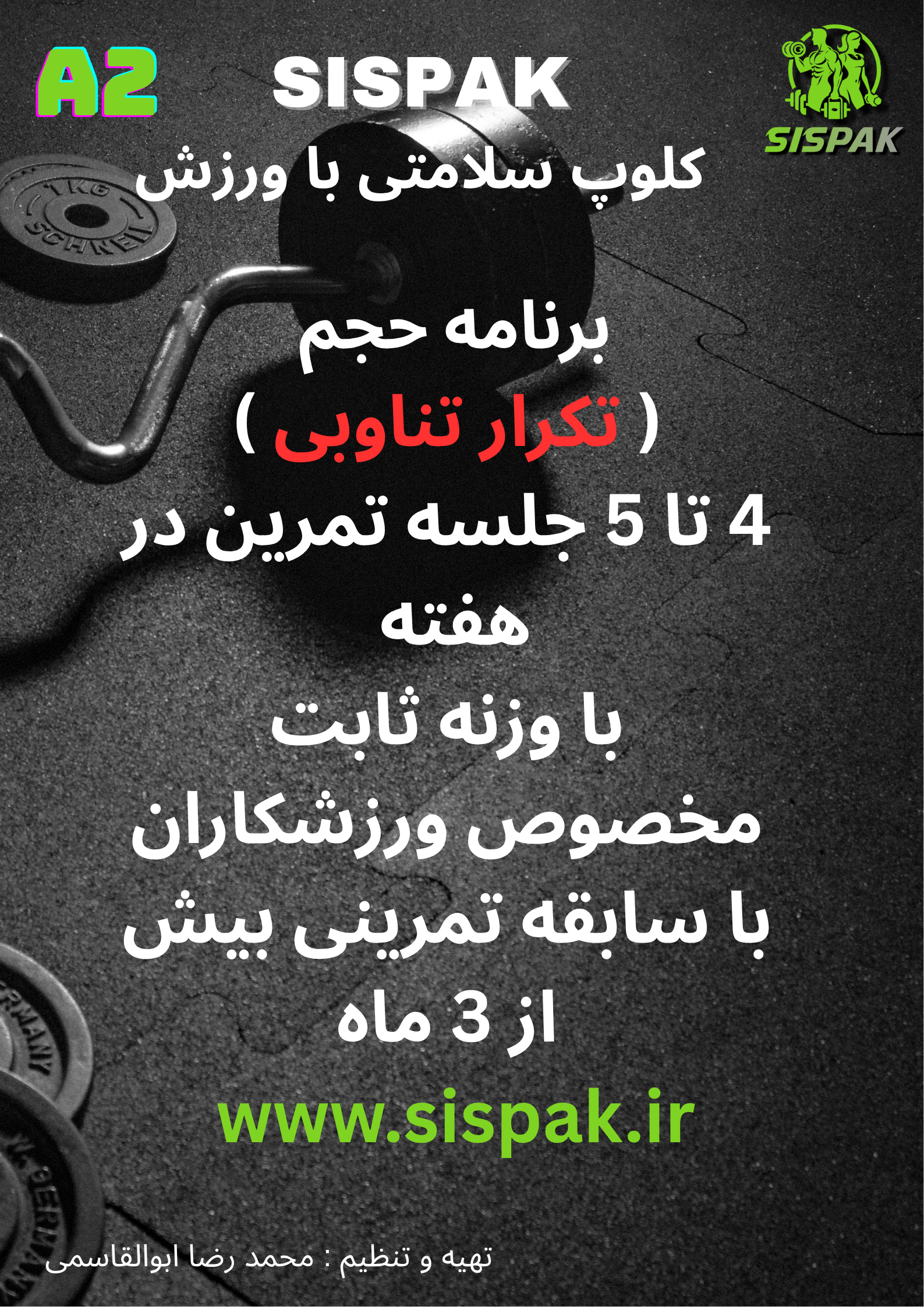Black Modern Gym Fitness (Poster) (1) برنامه تکرار تناوب A2 - تصویر 1